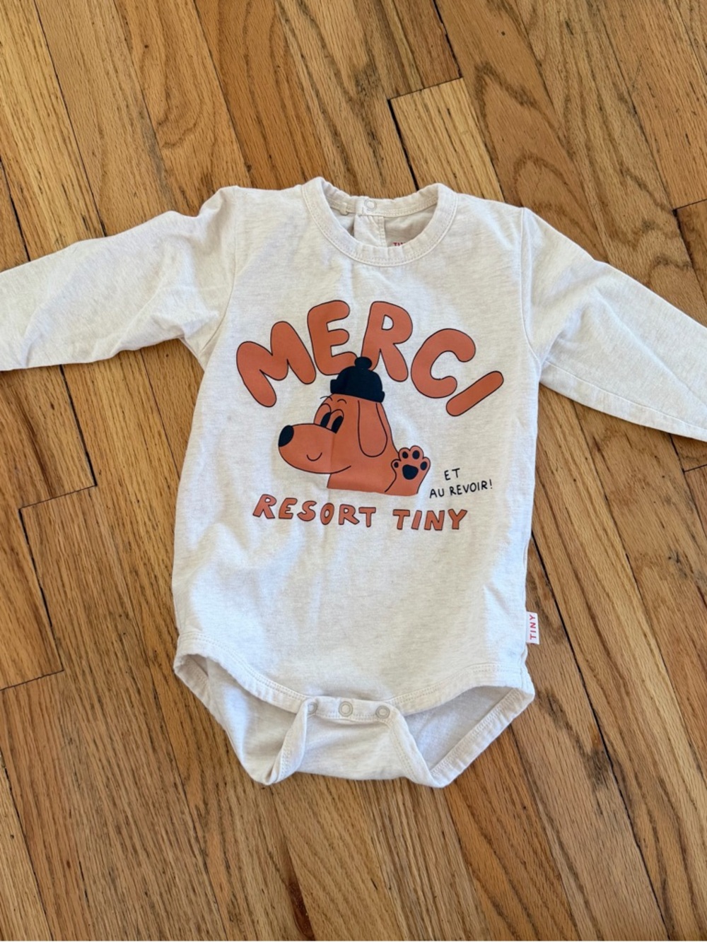 Merci Resort Tiny Cream Kids Long-Sleeve Bodysuit